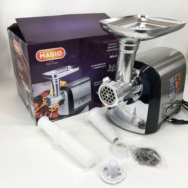 Мясорубка Magio MG-269, 2400 W, мясорубка электрическая металл, мясорубка с металлическим редуктором 00018951 фото