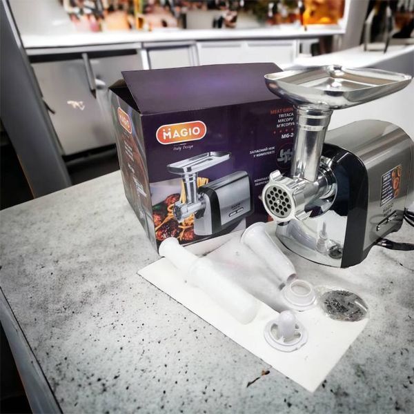 Мясорубка Magio MG-269, 2400 W, мясорубка электрическая металл, мясорубка с металлическим редуктором 00018951 фото