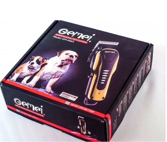Машинка для стрижки животных + триммер Gemei GM 6063, пилка для когтей 00022000 фото