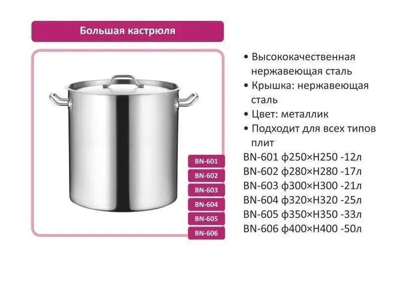 Кастрюля на 34 литров Benson профессиональная BN-60 00019215 фото