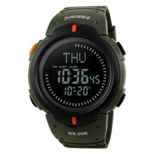 Часы наручные мужские SKMEI 1231AG ARMY GREEN, противоударные часы для военнослужащих. Цвет: зеленый 00022428 фото