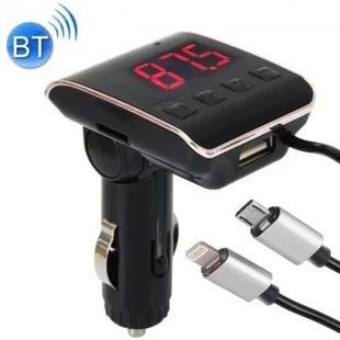 FM модулятор HZ H22 BT для авто с Bluetooth, Авто трансмиттер от прикуривателя, Блютуз фм передатчик 00017017 фото