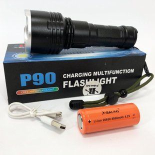 Фонарь полицейский X-Balog BL-531-P90 1х26650 8800mah USB/microUSB/ 3хААА R3 функция Power Bank 00022906 фото