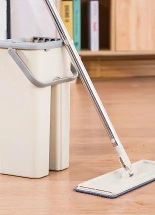 Швабра з відром і самовіджимом , Spin Mop Scratch Cleaning 360, швабра ледарка 6 л 00012819 фото