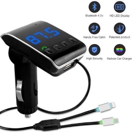 FM модулятор HZ H22 BT для авто с Bluetooth, Авто трансмиттер от прикуривателя, Блютуз фм передатчик 00017017 фото