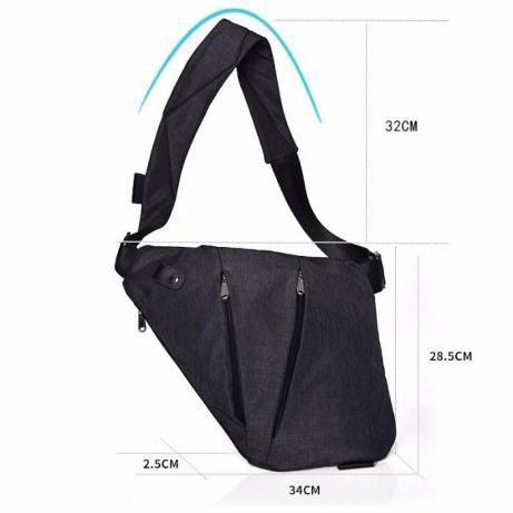 Сумка тактическая Cross Body мессенджер из ткани, сумка тактическая наплечная. Цвет: черный 00018307 фото