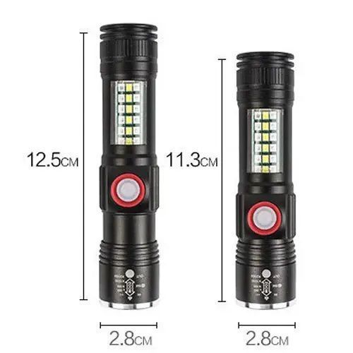 Фонарь SY-1903C-P50+SMD+RGB Alarm, ЗУ USB, карманный фонарь с usb зарядкой, сверхмощный фонарик 00022878 фото