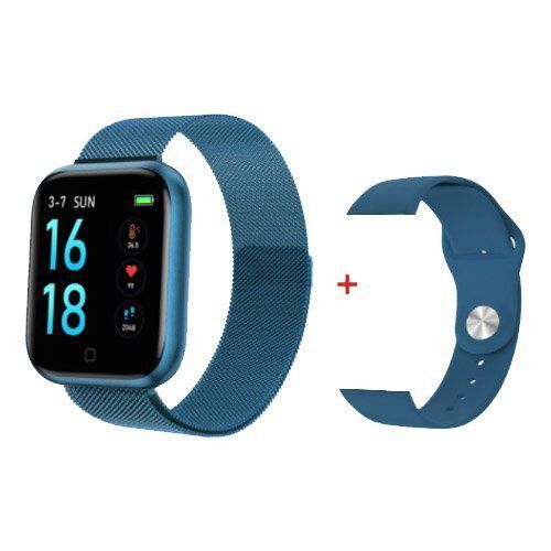 Smart Watch T80S, два браслети, температура тіла, тиск, оксиметр. Колір: синій 00022024 фото