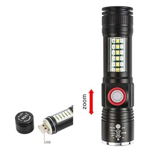 Фонарь SY-1903C-P50+SMD+RGB Alarm, ЗУ USB, карманный фонарь с usb зарядкой, сверхмощный фонарик 00022878 фото