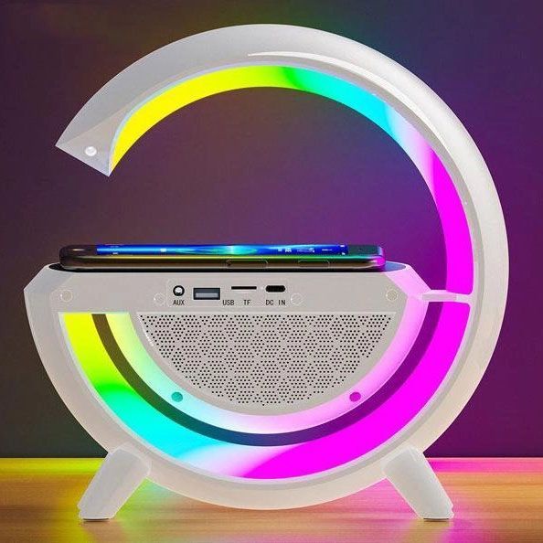 Настольная смарт лампа-ночник G-Smart BT-3401 с беспроводной зарядкой, колонкой и часами 00013470 фото