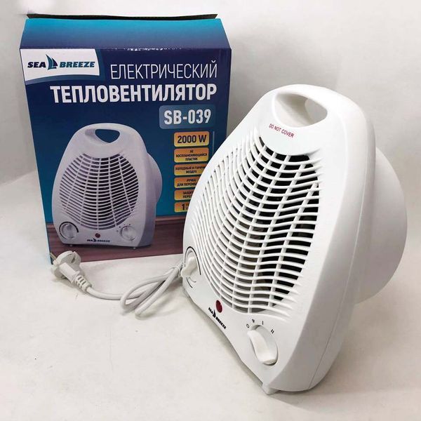 Тепловентилятор кімнатний Sea Breeze SB-039 2000 Вт, підлоговий обігрівач, портативний тепловентилятор 00012625 фото