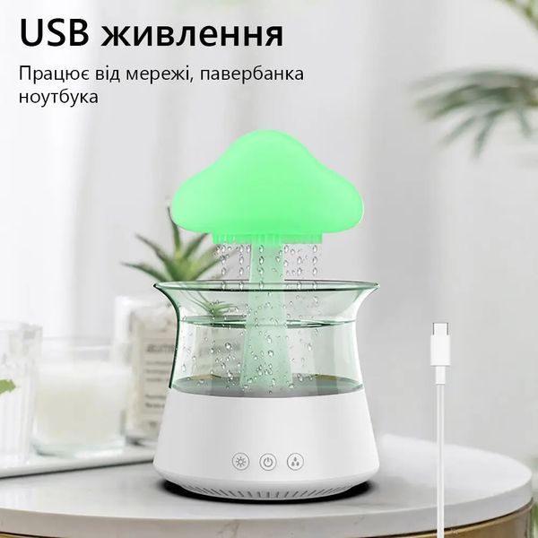 Атмосферный ультразвуковой увлажнитель воздуха гриб rainfall с эффектом дождя. ночник увлажнитель воздуха doctor-101 с подсветкой 00012908 фото