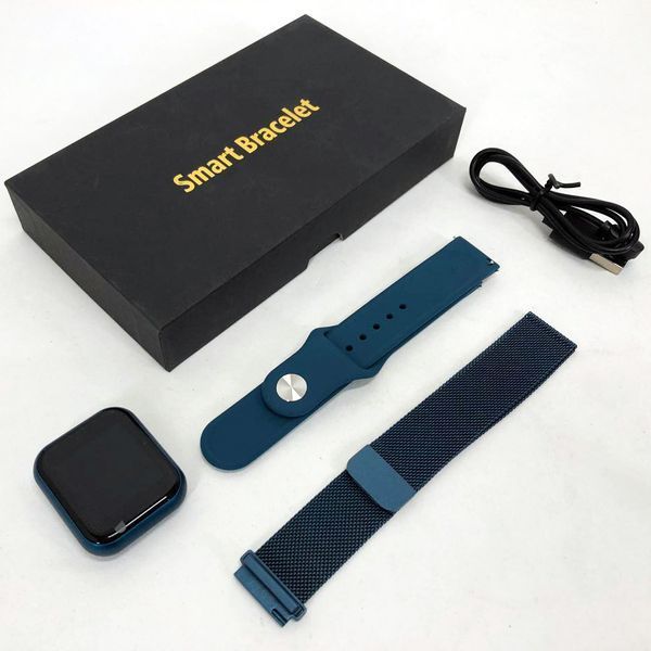 Smart Watch T80S, два браслети, температура тіла, тиск, оксиметр. Колір: синій 00022024 фото