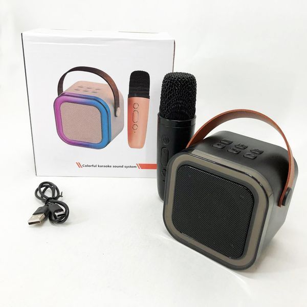 Портативна колонка з караоке мікрофоном та RGB підсвічуванням K12 10W Bluetooth. Колір: чорний 00016342 фото
