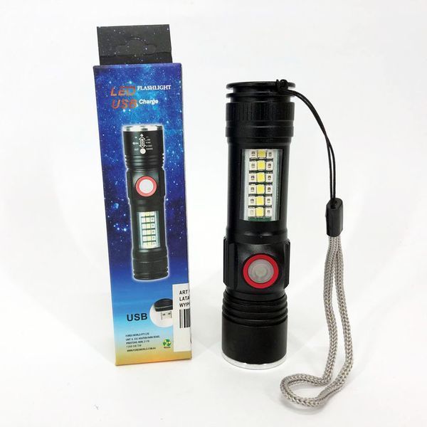 Фонарь SY-1903C-P50+SMD+RGB Alarm, ЗУ USB, карманный фонарь с usb зарядкой, сверхмощный фонарик 00022878 фото