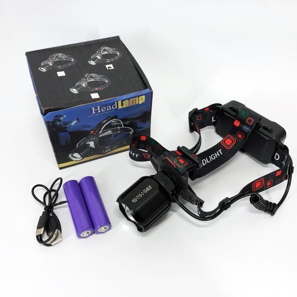 Фонарь налобный PLD-T115-2PM10-TG (white+blue), Фонарь аккумуляторный для рыбалки, водонепроницаемый 00022960 фото