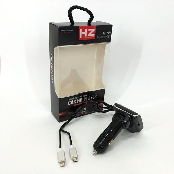 FM модулятор HZ H22 BT для авто с Bluetooth, Авто трансмиттер от прикуривателя, Блютуз фм передатчик 00017017 фото