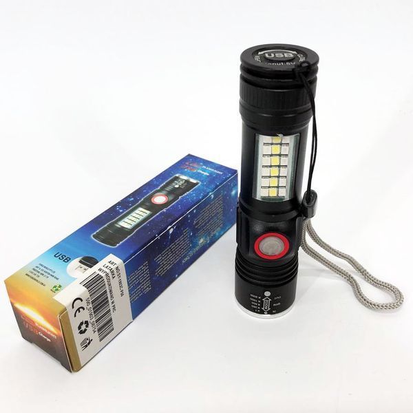 Фонарь SY-1903C-P50+SMD+RGB Alarm, ЗУ USB, карманный фонарь с usb зарядкой, сверхмощный фонарик 00022878 фото