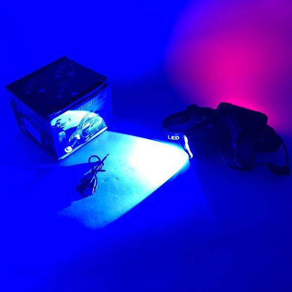 Фонарь налобный PLD-T115-2PM10-TG (white+blue), Фонарь аккумуляторный для рыбалки, водонепроницаемый 00022960 фото