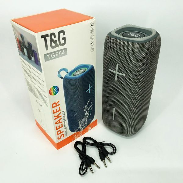 Портативная Bluetooth колонка TG654 8W с подсветкой, Беспроводная колонка портативная мощная. Цвет: серый 00017254 фото