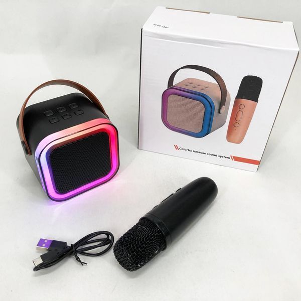 Портативна колонка з караоке мікрофоном та RGB підсвічуванням K12 10W Bluetooth. Колір: чорний 00016342 фото