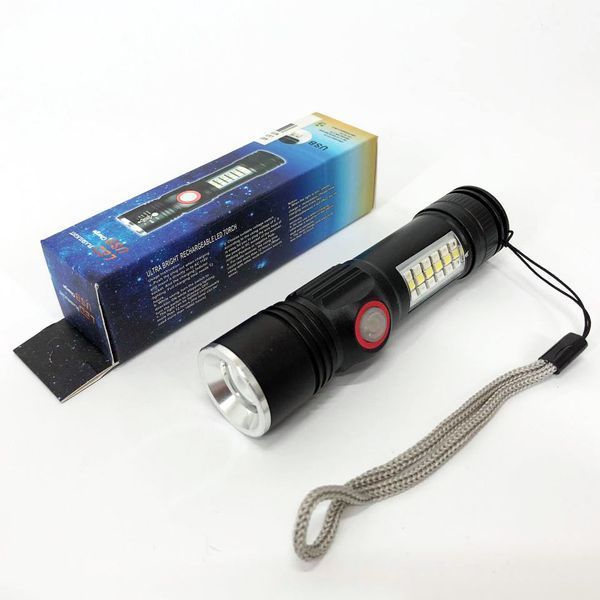 Фонарь SY-1903C-P50+SMD+RGB Alarm, ЗУ USB, карманный фонарь с usb зарядкой, сверхмощный фонарик 00022878 фото
