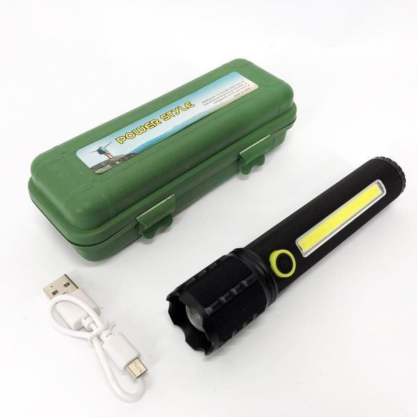 Карманный фонарик Police TD-C82/C72-P50+COB оснащен светодиодами, функцией зума, встроенным аккумулятором 00022941 фото