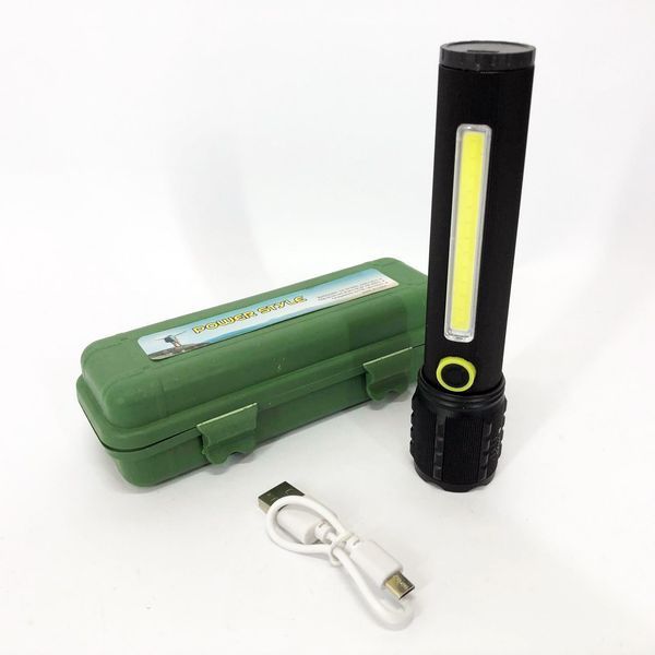 Карманный фонарик Police TD-C82/C72-P50+COB оснащен светодиодами, функцией зума, встроенным аккумулятором 00022941 фото