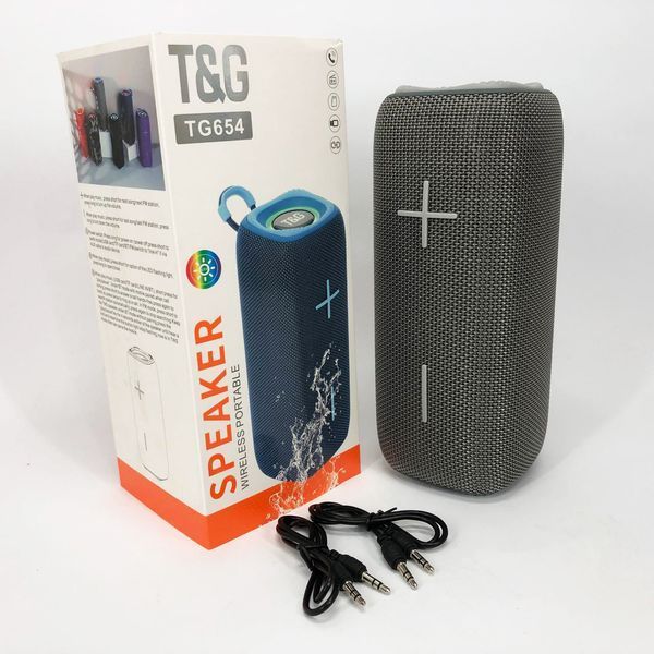 Портативная Bluetooth колонка TG654 8W с подсветкой, Беспроводная колонка портативная мощная. Цвет: серый 00017254 фото