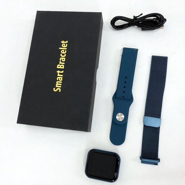 Smart Watch T80S, два браслети, температура тіла, тиск, оксиметр. Колір: синій 00022024 фото