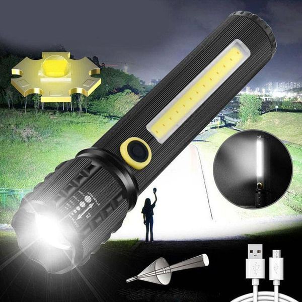 Карманный фонарик Police TD-C82/C72-P50+COB оснащен светодиодами, функцией зума, встроенным аккумулятором 00022941 фото