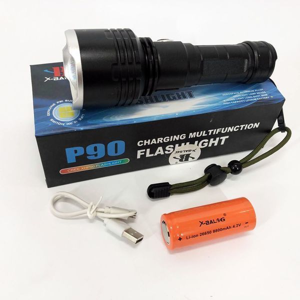 Ліхтар поліцейський X-Balog BL-531-P90 1х26650 8800mah USB/microUSB/ 3хААА R3 функція Power Bank 00022906 фото