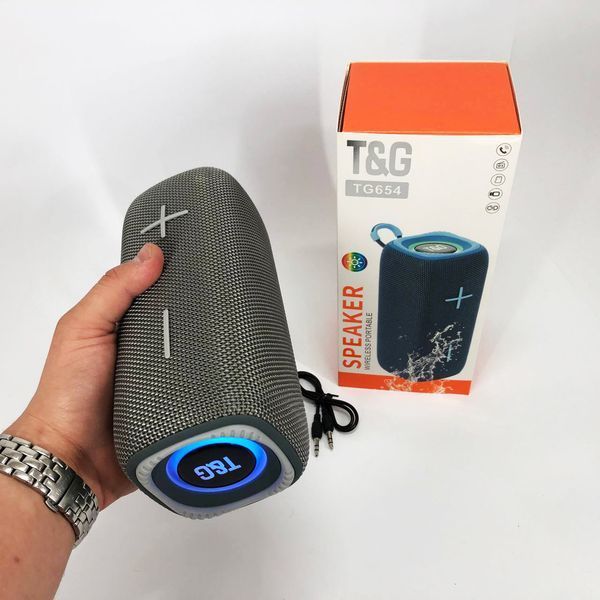Портативная Bluetooth колонка TG654 8W с подсветкой, Беспроводная колонка портативная мощная. Цвет: серый 00017254 фото