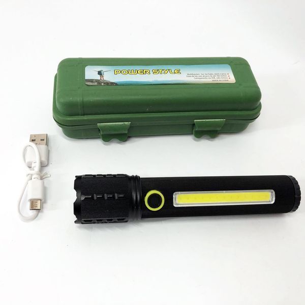 Карманный фонарик Police TD-C82/C72-P50+COB оснащен светодиодами, функцией зума, встроенным аккумулятором 00022941 фото
