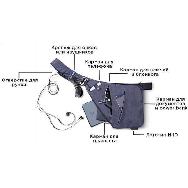 Сумка тактическая Cross Body мессенджер из ткани, сумка тактическая наплечная. Цвет: черный 00018307 фото