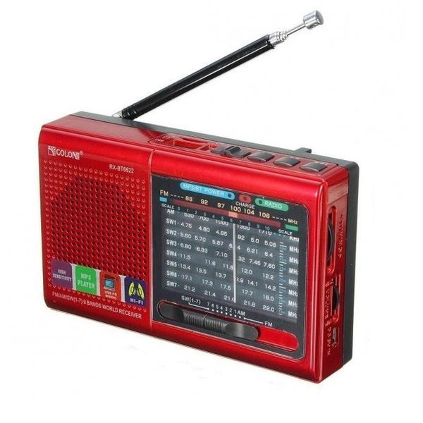 Портативная колонка радио MP3 USB Golon RX-6622. Цвет: красный 00017311 фото