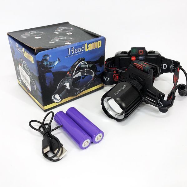 Фонарь налобный PLD-T115-2PM10-TG (white+blue), Фонарь аккумуляторный для рыбалки, водонепроницаемый 00022960 фото