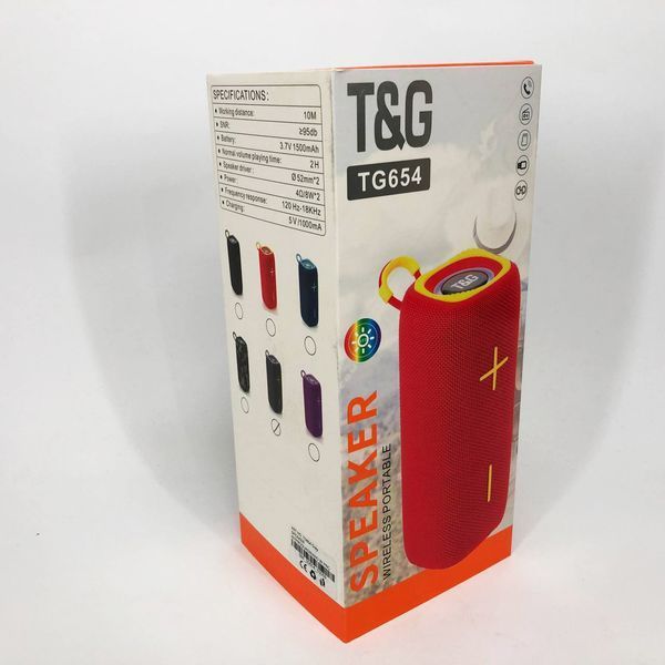 Портативная Bluetooth колонка TG654 8W с подсветкой, Беспроводная колонка портативная мощная. Цвет: серый 00017254 фото