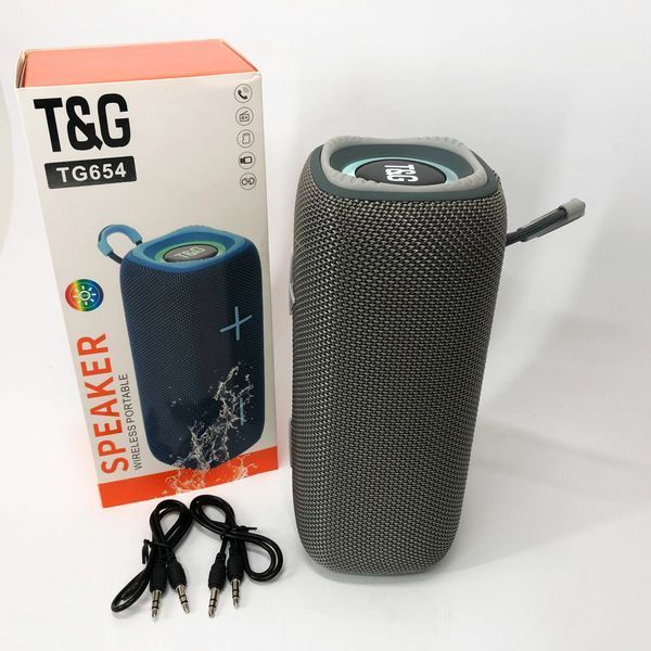 Портативная Bluetooth колонка TG654 8W с подсветкой, Беспроводная колонка портативная мощная. Цвет: серый 00017254 фото