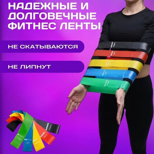 Гумка для фітнесу Fit Simplify GO DO 5 шт, спортивна гумка для тренувань, гума для тренувань 00014428 фото