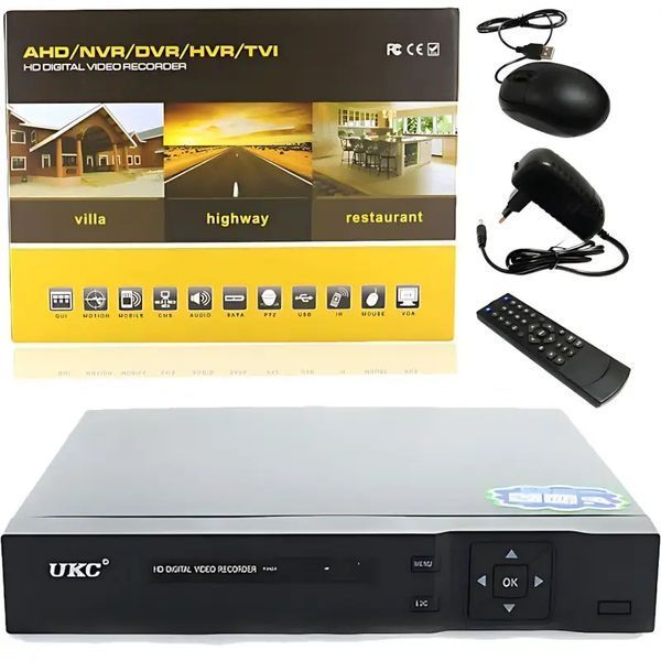 DVR регистратор BNC/V-OUT 4 канальный UKC CAD 1204 AHD 4 cam черный 00024616 фото