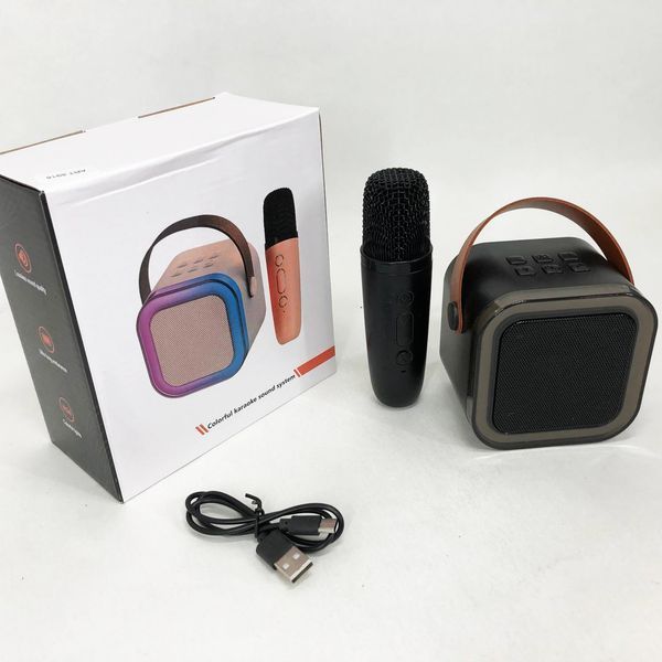 Портативна колонка з караоке мікрофоном та RGB підсвічуванням K12 10W Bluetooth. Колір: чорний 00016342 фото