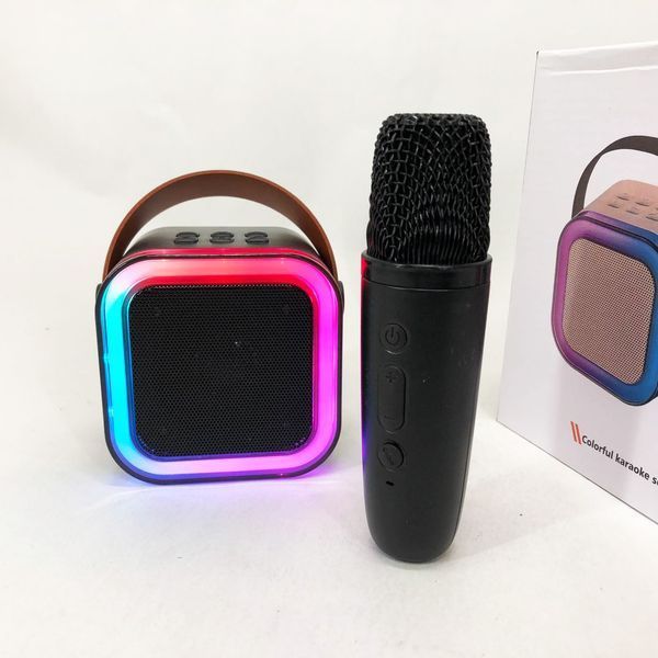 Портативна колонка з караоке мікрофоном та RGB підсвічуванням K12 10W Bluetooth. Колір: чорний 00016342 фото