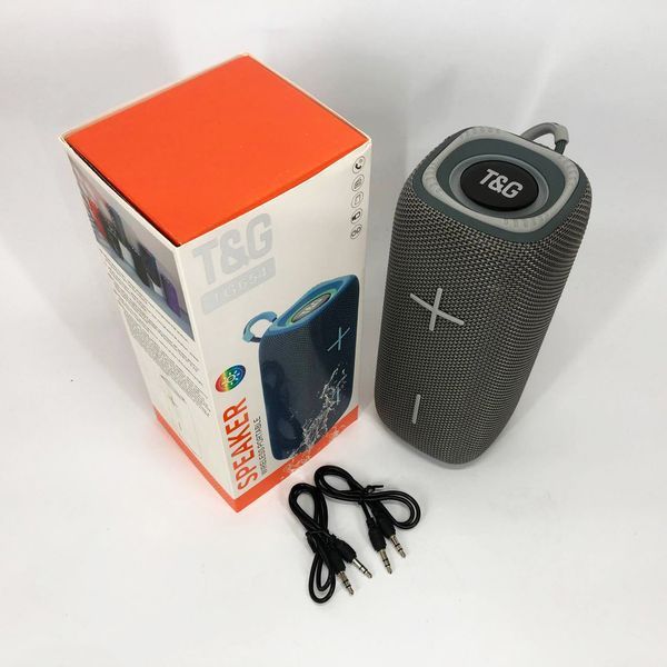 Портативная Bluetooth колонка TG654 8W с подсветкой, Беспроводная колонка портативная мощная. Цвет: серый 00017254 фото