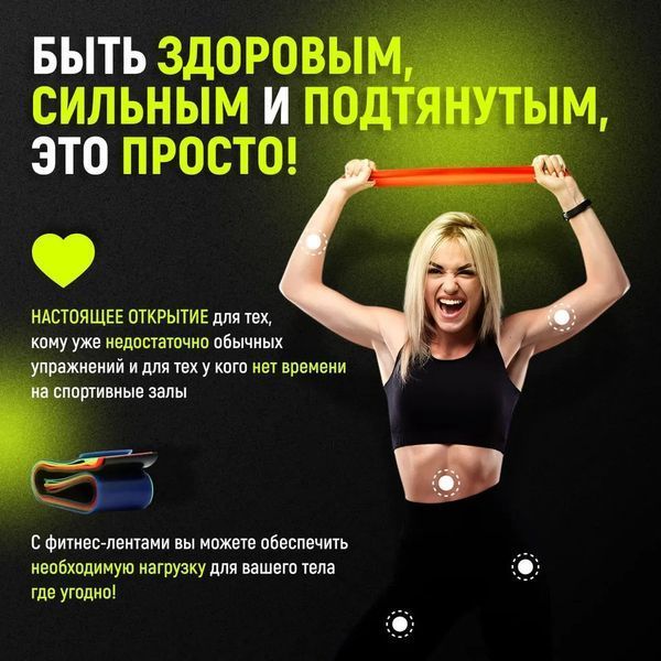 Гумка для фітнесу Fit Simplify GO DO 5 шт, спортивна гумка для тренувань, гума для тренувань 00014428 фото