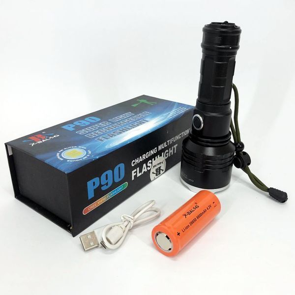 Ліхтар поліцейський X-Balog BL-531-P90 1х26650 8800mah USB/microUSB/ 3хААА R3 функція Power Bank 00022906 фото