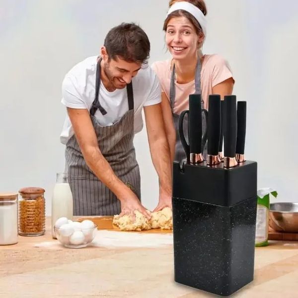 Набор кухонных ножей на подставке Knife Set 7 предметов из нержавеющей стали 00019362 фото