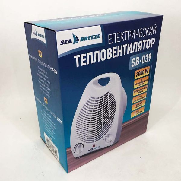 Тепловентилятор кімнатний Sea Breeze SB-039 2000 Вт, підлоговий обігрівач, портативний тепловентилятор 00012625 фото