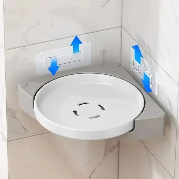 Кутова обертова полиця для ванної кімнати Multi Functional Rotational Tray 00013198 фото