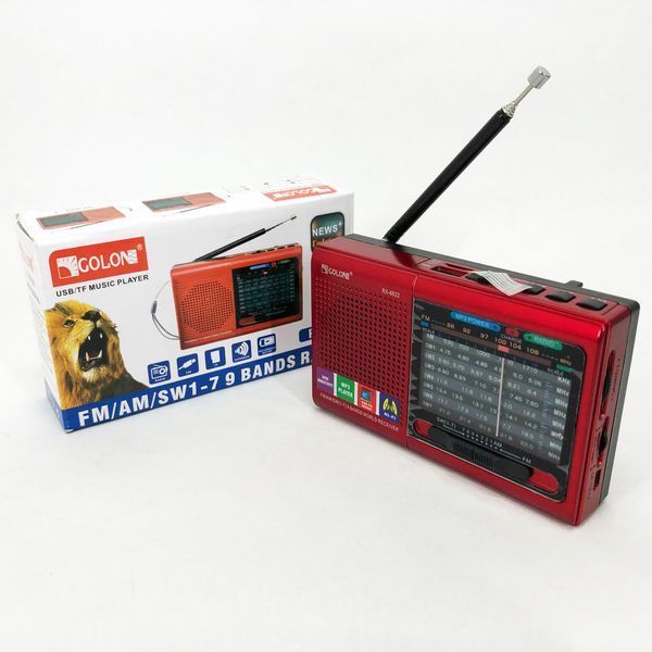 Портативная колонка радио MP3 USB Golon RX-6622. Цвет: красный 00017311 фото